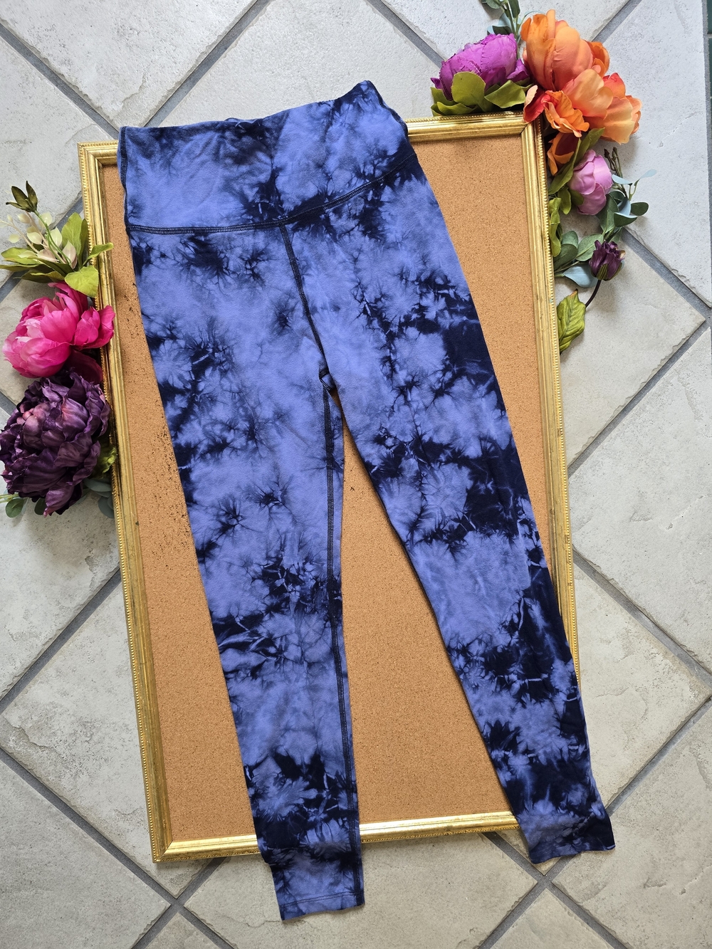 Devala Tie-Dye Navy Yoga Leggings